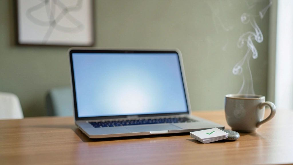 AI quiz maker for test anxiety on laptop beside ungraded quiz cards in calm study